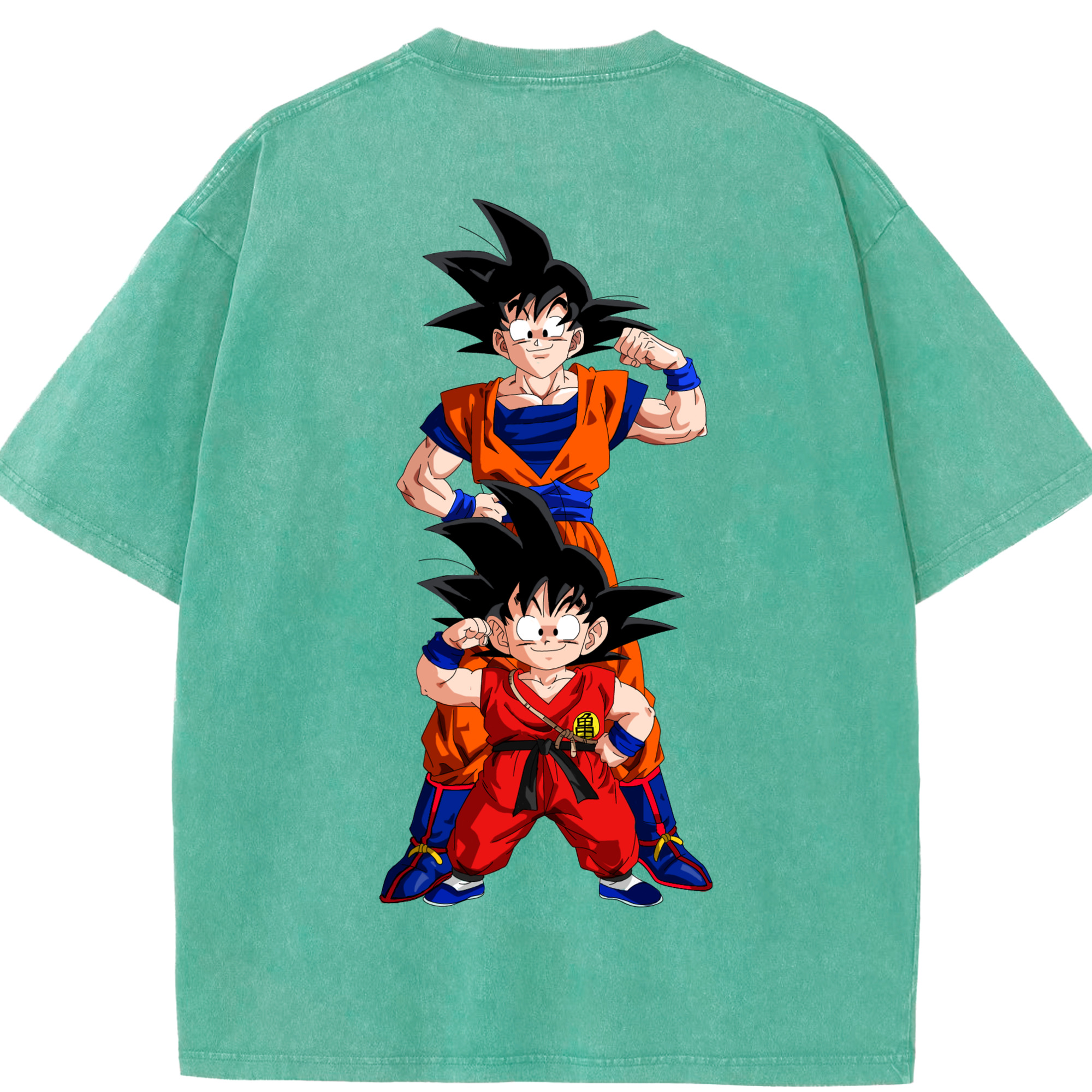 （画像用） ドラゴンボール 孫悟空（そん ごくう）Son Goku カカロット DRAGON BALL Kakarotto 綿100% ヴィンテージ風 半袖Tシャツ（背面プリント）